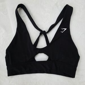 Gymshark Black Strappy Keyhole Sports Bra